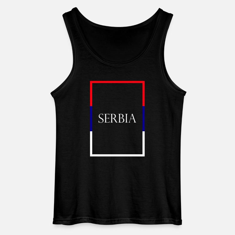 Serbien Serbien, Erklæring bogstaver med flag - Gildan tanktop til mænd - sort