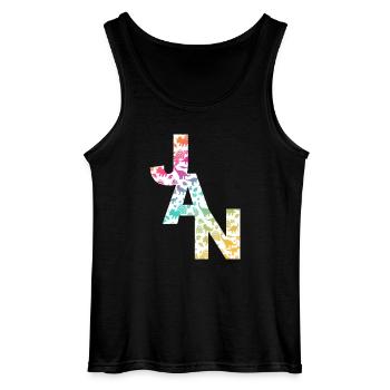 JAN - Schöner Jungen Name mit Dinosaurier - Gildan Männer Tank Top - Schwarz - Vorne - AI Model Male 185 dark (185cm)