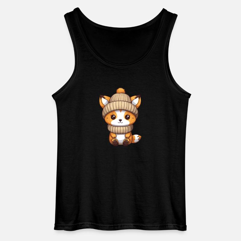 Fuchs Winter Comic - Gildan Männer Tank Top - Schwarz