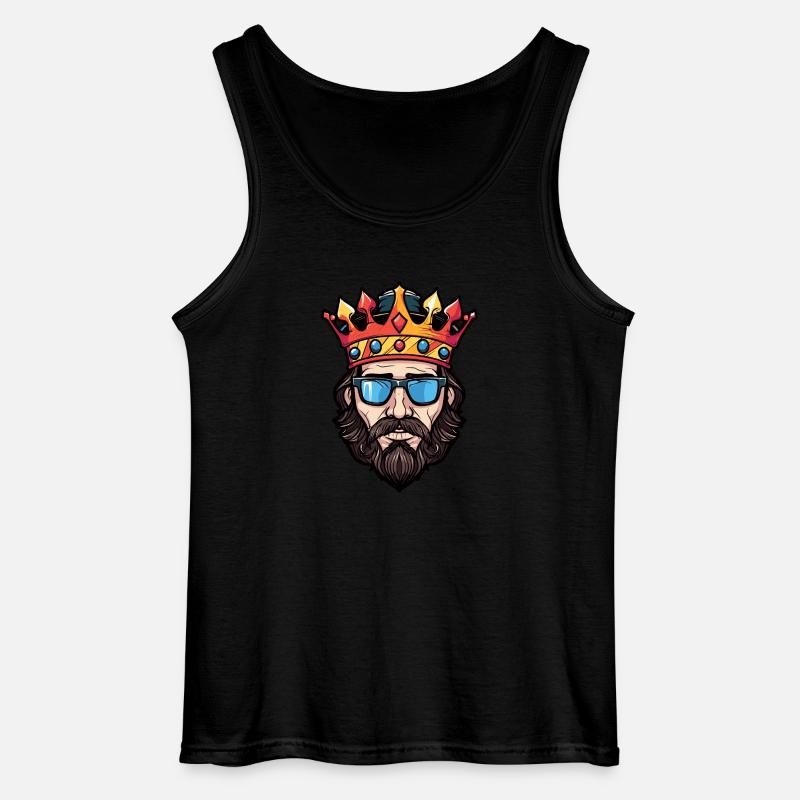 König Krone Kopf Cool - Gildan Männer Tank Top - Schwarz