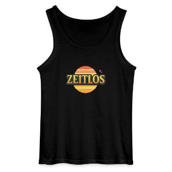 Zeitlos Logo - Gildan Männer Tank Top - Schwarz - Vorne - AI Model Male 185 dark (185cm)