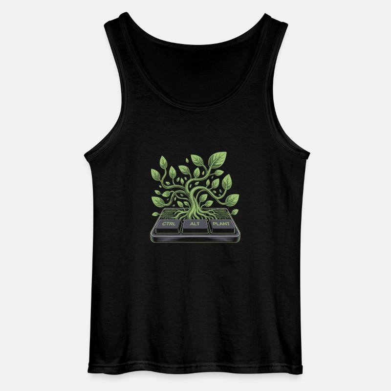 ctrl alt plant garden design - Gildan Men’s Tank Top - black
