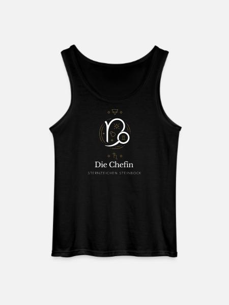 Steinbock Chefin Stil Grafik - Gildan Männer Tank Top - Schwarz