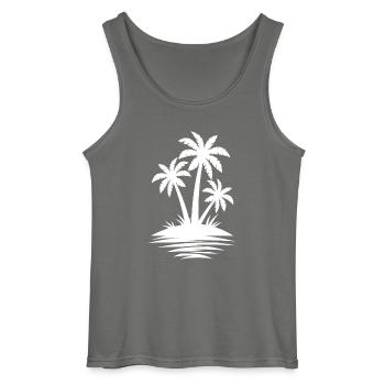 Palm Tree Island Strand-Liebhaber-Geschenk - Sommer-Geschenk - Gildan Männer Tank Top - Anthrazit - Vorne - AI Model Male 185 dark (185cm)
