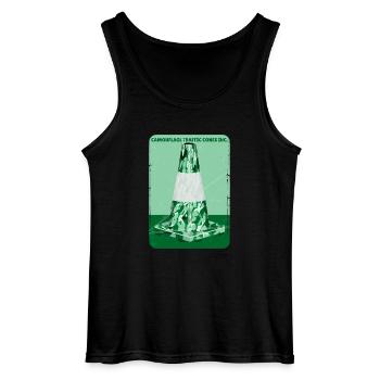 Tarnung grüner Straßenkegel - Gildan Männer Tank Top - Schwarz - Vorne - AI Model Male 185 dark (185cm)