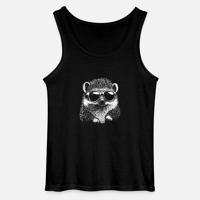 Cool Igel Sonnenbrille Sommer - Gildan Männer Tank Top - Schwarz