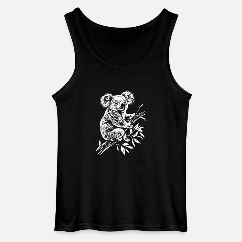 Koala Minimal - Gildan Männer Tank Top - Schwarz