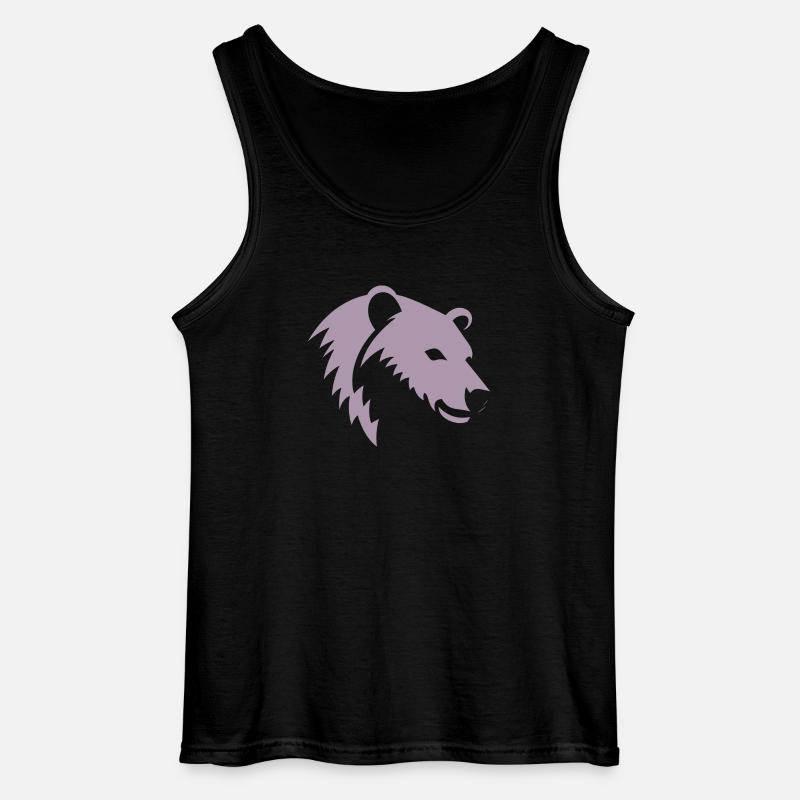 Bär Silhouette eines Eisbärkopfes - Gildan Männer Tank Top - Schwarz
