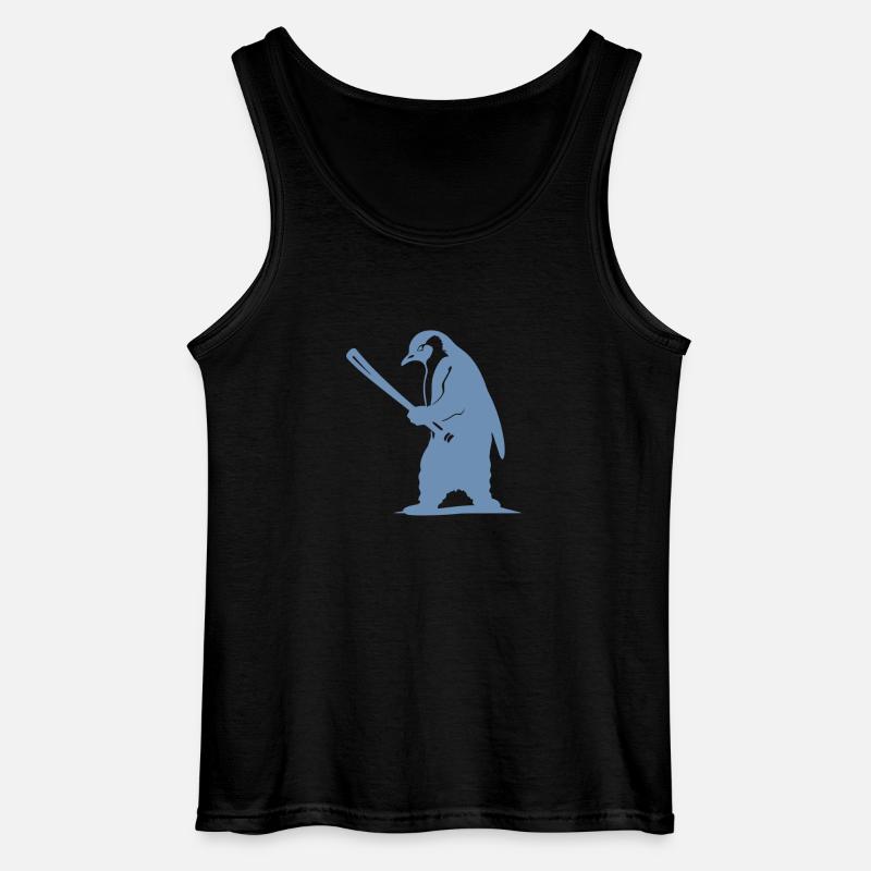 Pinguin Baseballspieler Silhouette - Gildan Männer Tank Top - Schwarz