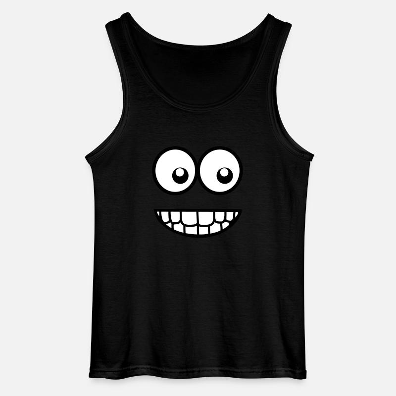Lustiges Comic Gesicht (Witzig) / Smiley - Gildan Männer Tank Top - Schwarz