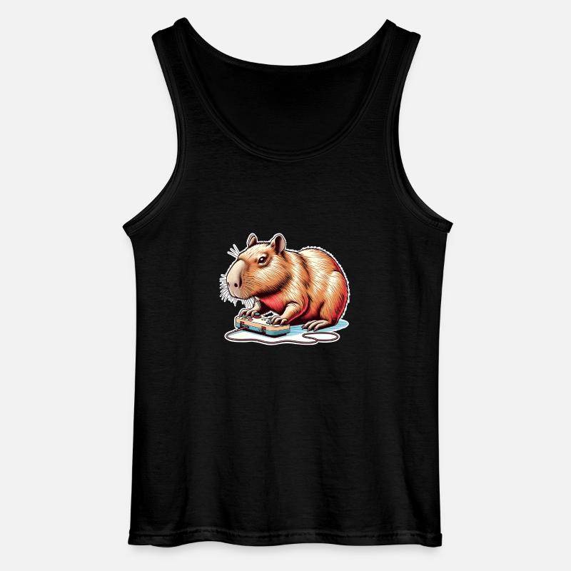 Capybara Gaming Nerd - Gildan Männer Tank Top - Schwarz