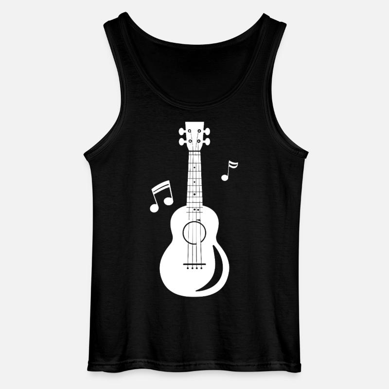 Ukulele Grafik - Gildan Männer Tank Top - Schwarz