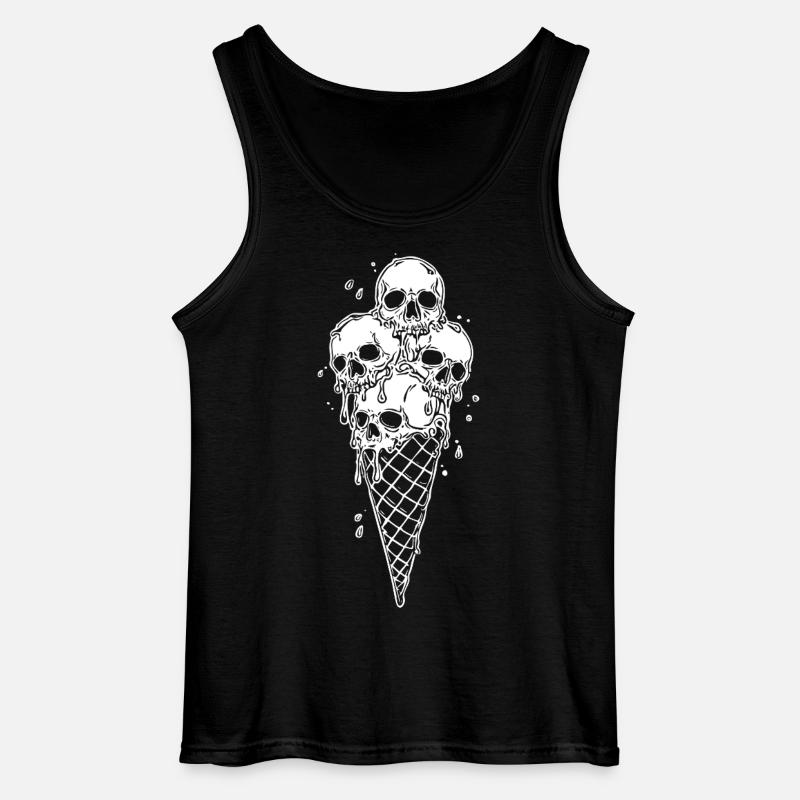 Skelett-Eiscreme Kunst - Gildan Männer Tank Top - Schwarz
