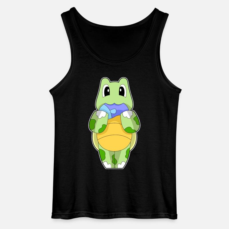Turtle Fish - Gildan Men’s Tank Top - black