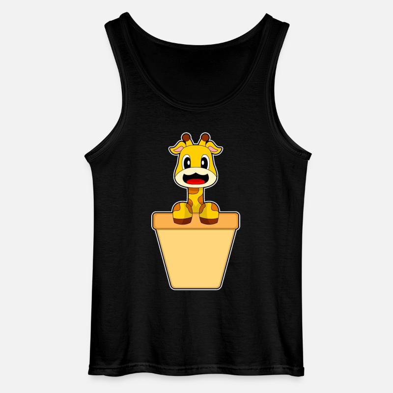 Giraffe Cream Cone - Gildan Men’s Tank Top - black