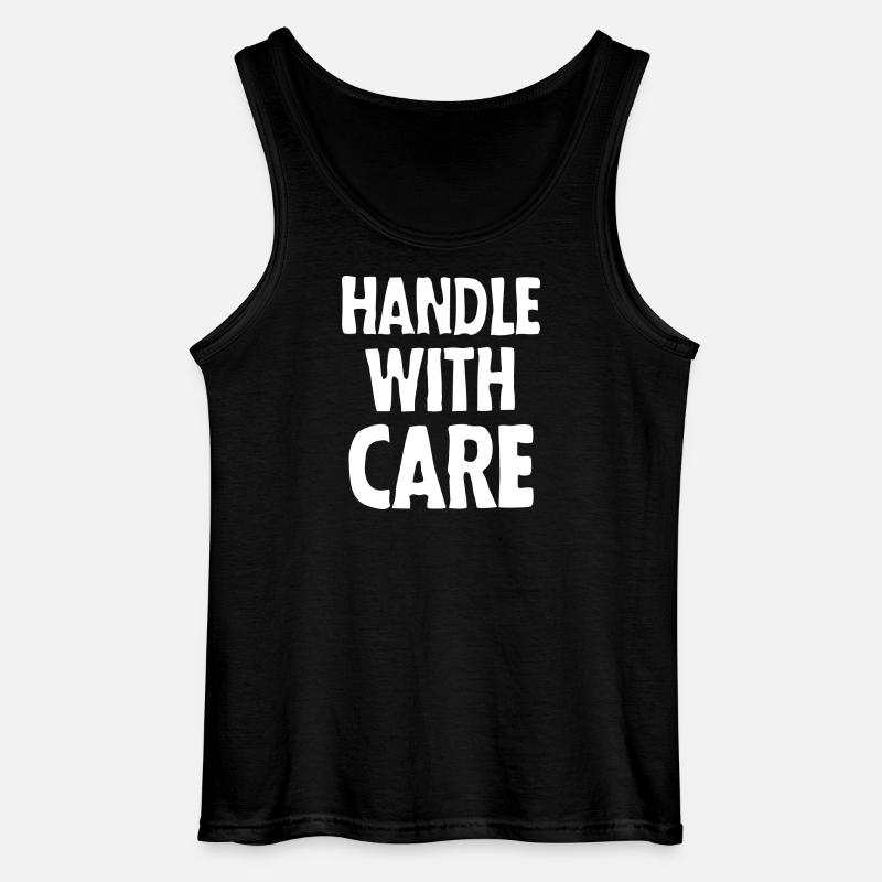 Handle with care (dark) - Gildan Männer Tank Top - Schwarz