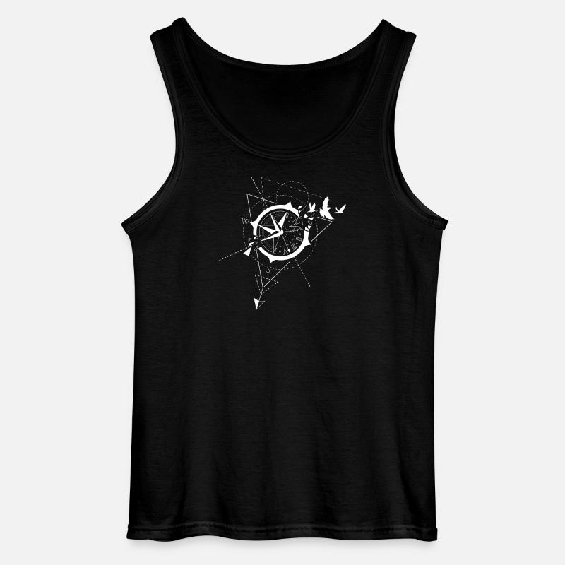 Kompass - Gildan Männer Tank Top - Schwarz