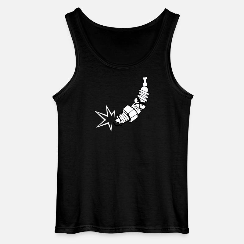 Zündkerze Comic mit Gesicht - Gildan Männer Tank Top - Schwarz