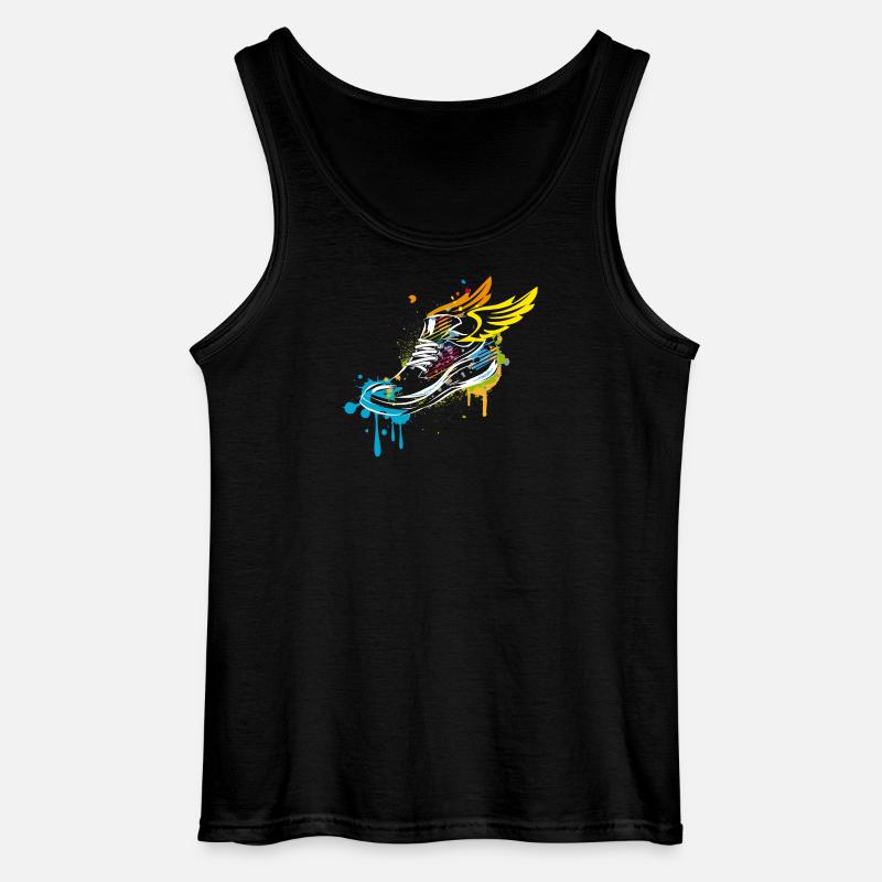 Sneaker graffiti with wings - Gildan Men’s Tank Top - black