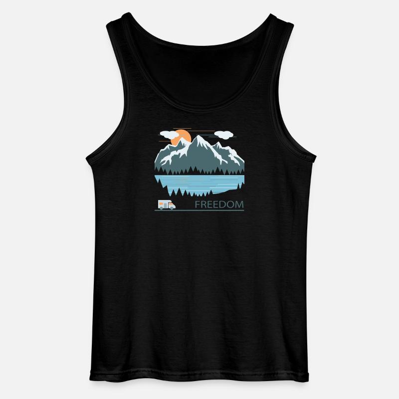 Camping - Gildan Männer Tank Top - Schwarz