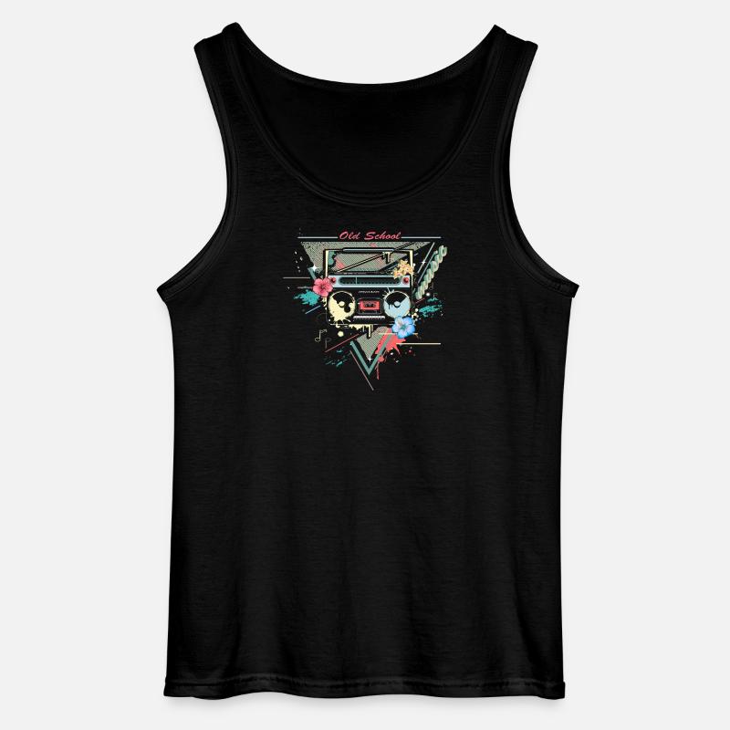 Ghettoblaster Kassettenspieler Retro Graffiti - Gildan Männer Tank Top - Schwarz