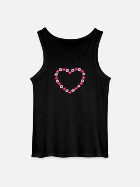Blume Herz - Gildan Männer Tank Top - Schwarz