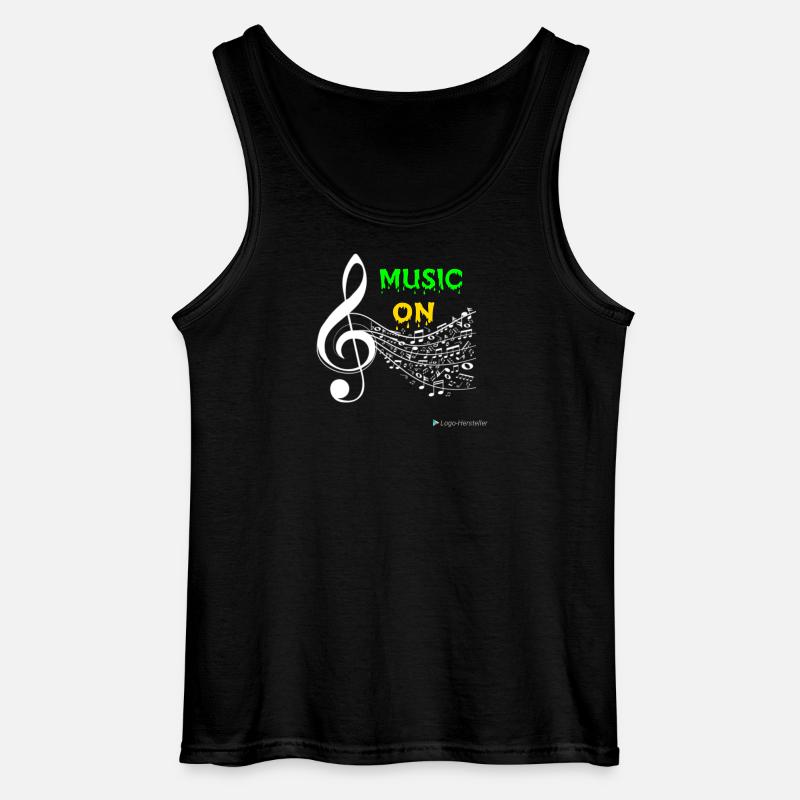 Music ON - Gildan Männer Tank Top - Schwarz
