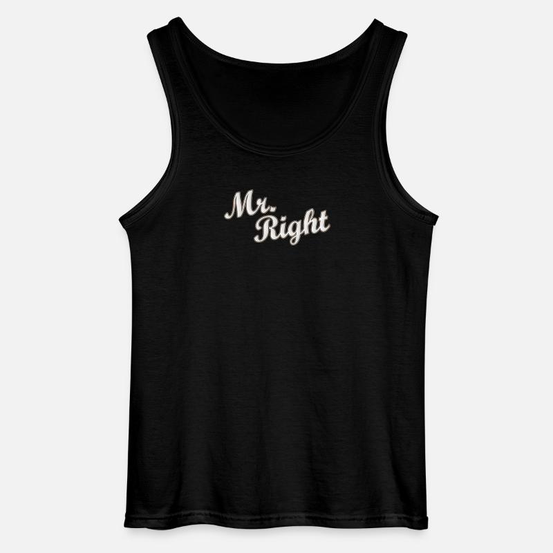 Mr Right Paarshirt / Partnershirt Geschenkidee - Gildan Männer Tank Top - Schwarz
