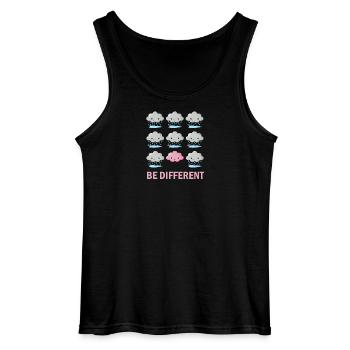 Be different - Gildan Men’s Tank Top - black - Front - AI Model Male 185 dark (185cm)