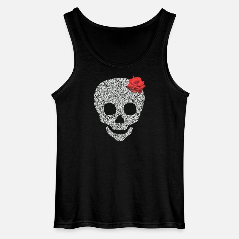 Schädel mit Rose - Gildan Männer Tank Top - Schwarz