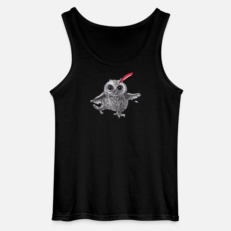 Chief Red - Glückliche Eule - Gildan Männer Tank Top - Schwarz