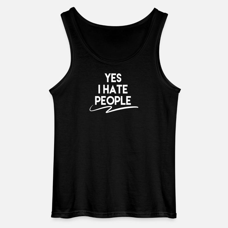 Yes I Hate People - Gildan Männer Tank Top - Schwarz