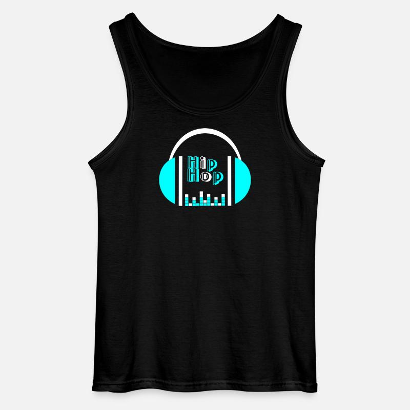 Neonkopfhörer mit Equalizer-Design - Gildan Männer Tank Top - Schwarz