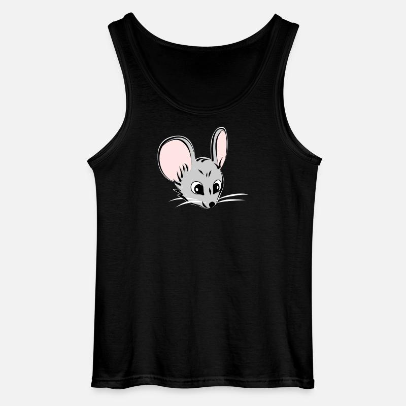 Maus Mauskopf Mäusekopf - Gildan Männer Tank Top - Schwarz