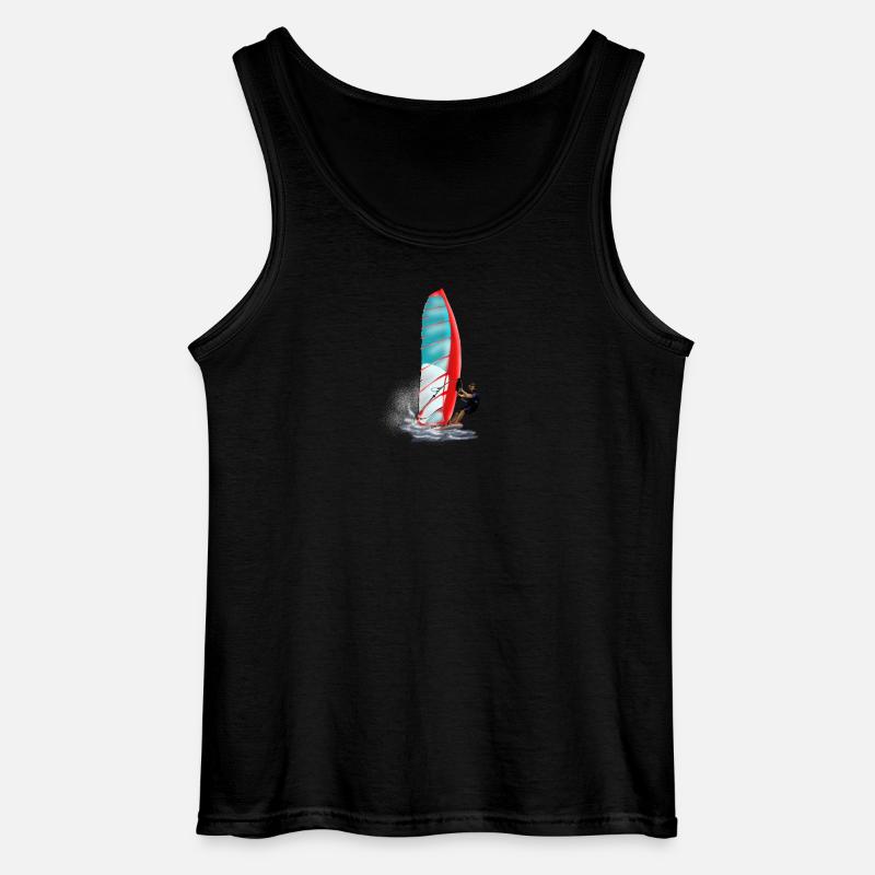 Windsurfing - Gildan Männer Tank Top - Schwarz