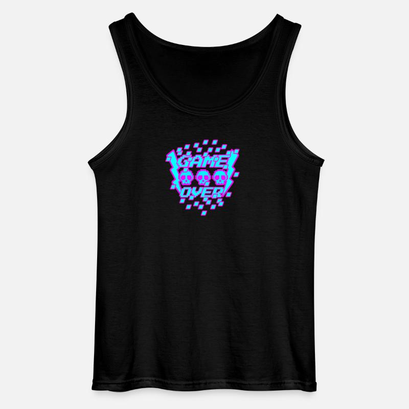 Game Over Pixel - Gildan Männer Tank Top - Schwarz