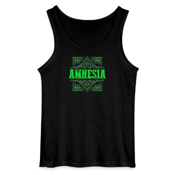 Amnesia Weed THC Kush CBD - Gildan Men’s Tank Top - black - Front - AI Model Male 185 dark (185cm)