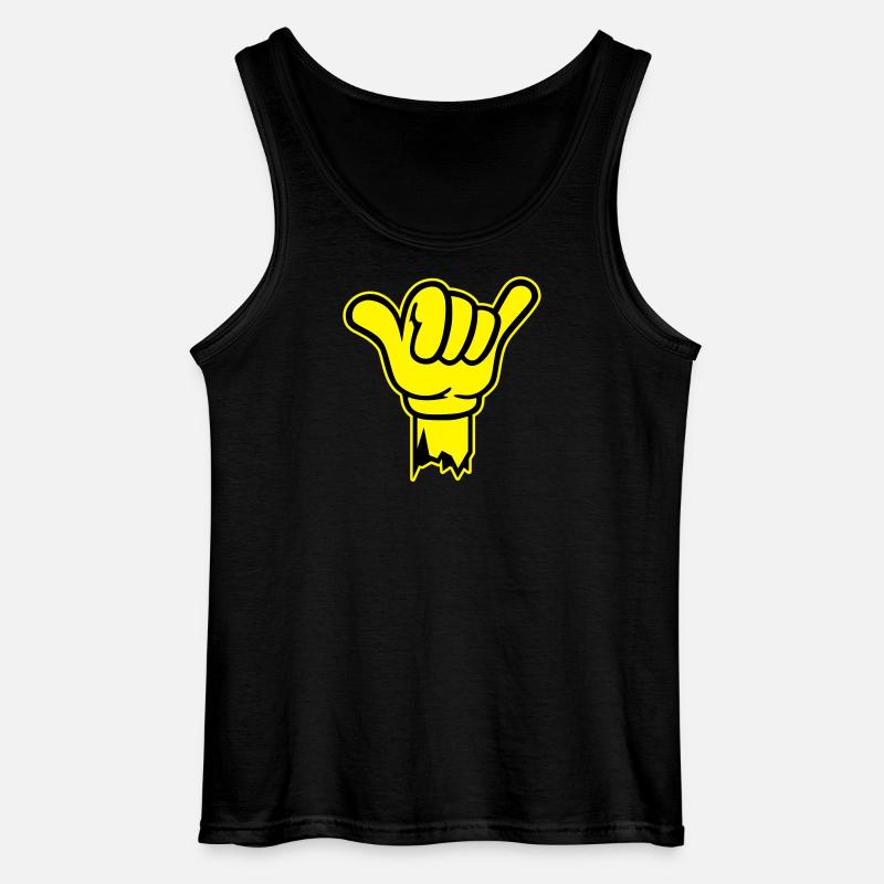 hand shaka finger - Gildan Männer Tank Top - Schwarz