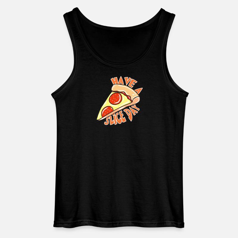 Pizza - Gildan Männer Tank Top - Schwarz
