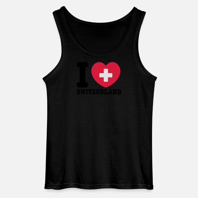 Schweiz - Gildan Männer Tank Top - Schwarz
