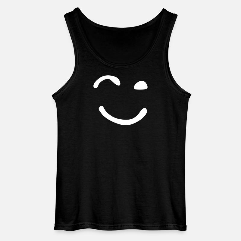 Das zwinkernde Gesicht - Gildan Männer Tank Top - Schwarz