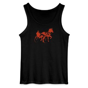 horse racing - Gildan Men’s Tank Top - black - Front - AI Model Male 185 dark (185cm)