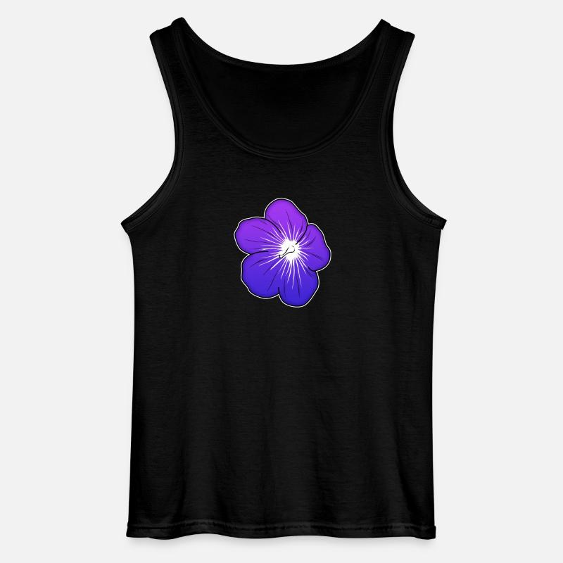 Violette Blütenillustration mit leuchtender Mitte - Gildan Männer Tank Top - Schwarz