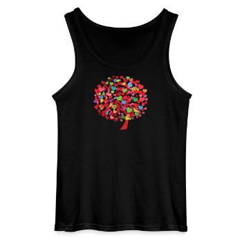 Herzbaum Illustration mit bunten Blättern - Gildan Männer Tank Top - Schwarz - Vorne - AI Model Male 185 dark (185cm)