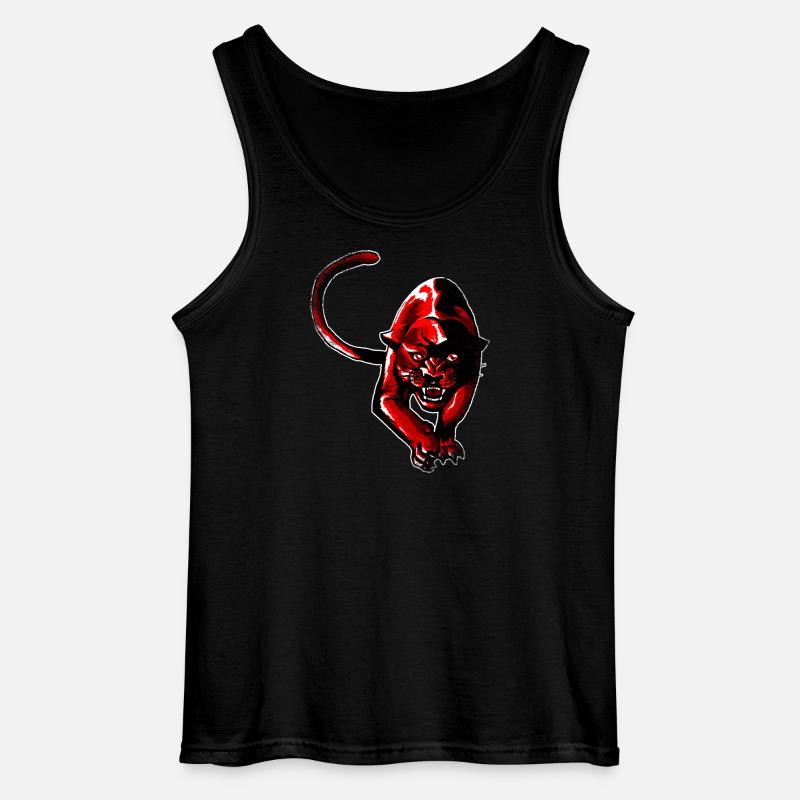 Roter Panther - Gildan Männer Tank Top - Schwarz