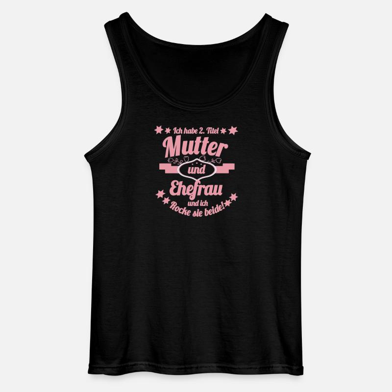 Mutter und Ehefrau Lustiger Spruch - Gildan Männer Tank Top - Schwarz