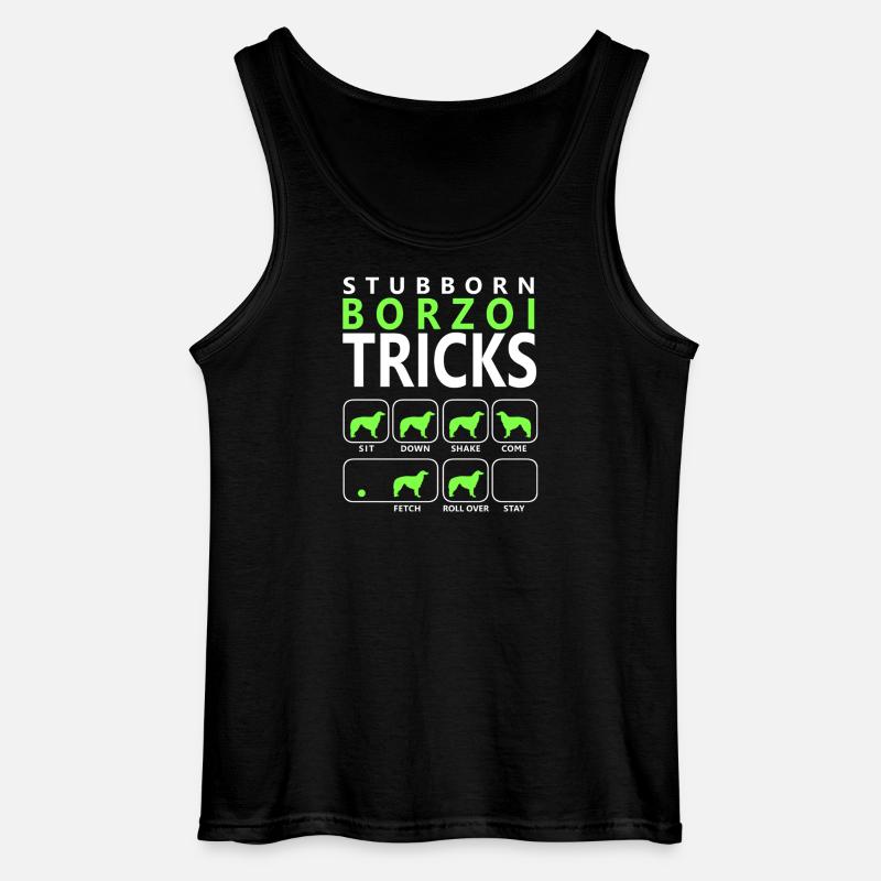 Hartnäckige Borzoi-Tricks - Gildan Männer Tank Top - Schwarz