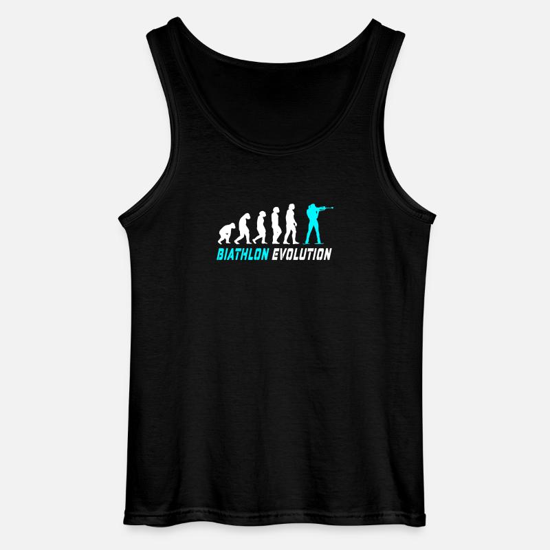 Evolution biathlon design / gift idea - Gildan Men’s Tank Top - black