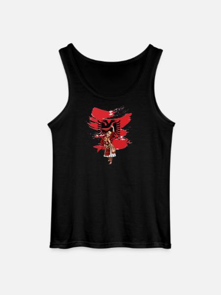 Albanese vlag "Albanese nuse" - Gildan mannen tanktop - zwart
