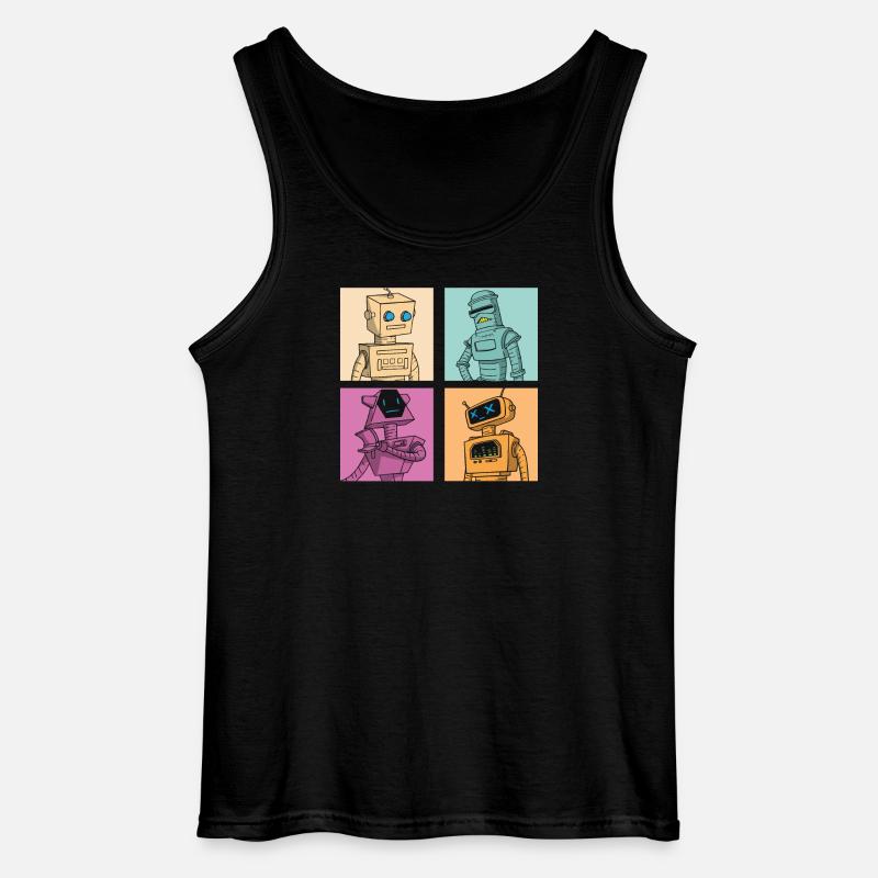 Roboter Robot - Gildan Männer Tank Top - Schwarz